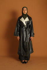 Runway Border Leather Trench