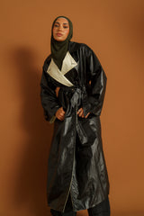 Runway Border Leather Trench