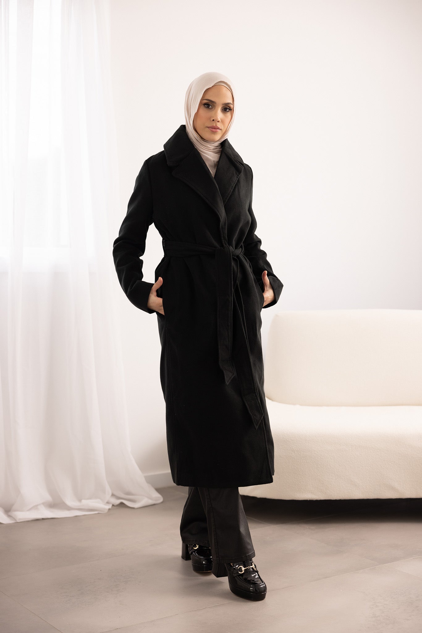 Long Felt Trench Coat