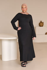 Clara Pleated Knit Dress
