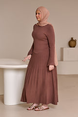 Clara Pleated Knit Dress