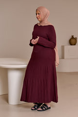 Clara Pleated Knit Dress