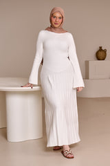 Clara Pleated Knit Dress
