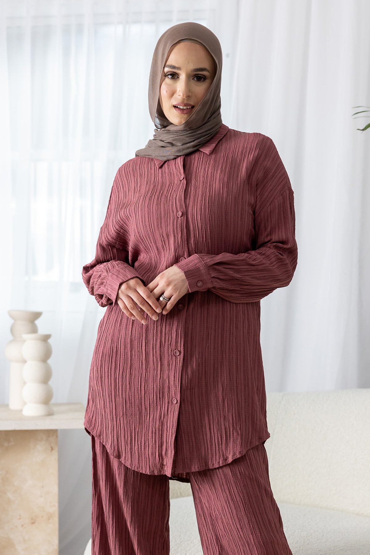 Dream Longline Textured Shirt | Australia Modest Shirts for Women - Modelle