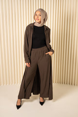 Tie Back Shirt Abaya & Pant Set