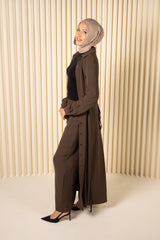 Tie Back Shirt Abaya & Pant Set