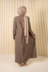 Tie Back Shirt Abaya & Pant Set