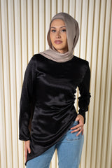 Asymmetric Satin Blouse