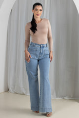 Lora Front Pocket Straight Jeans