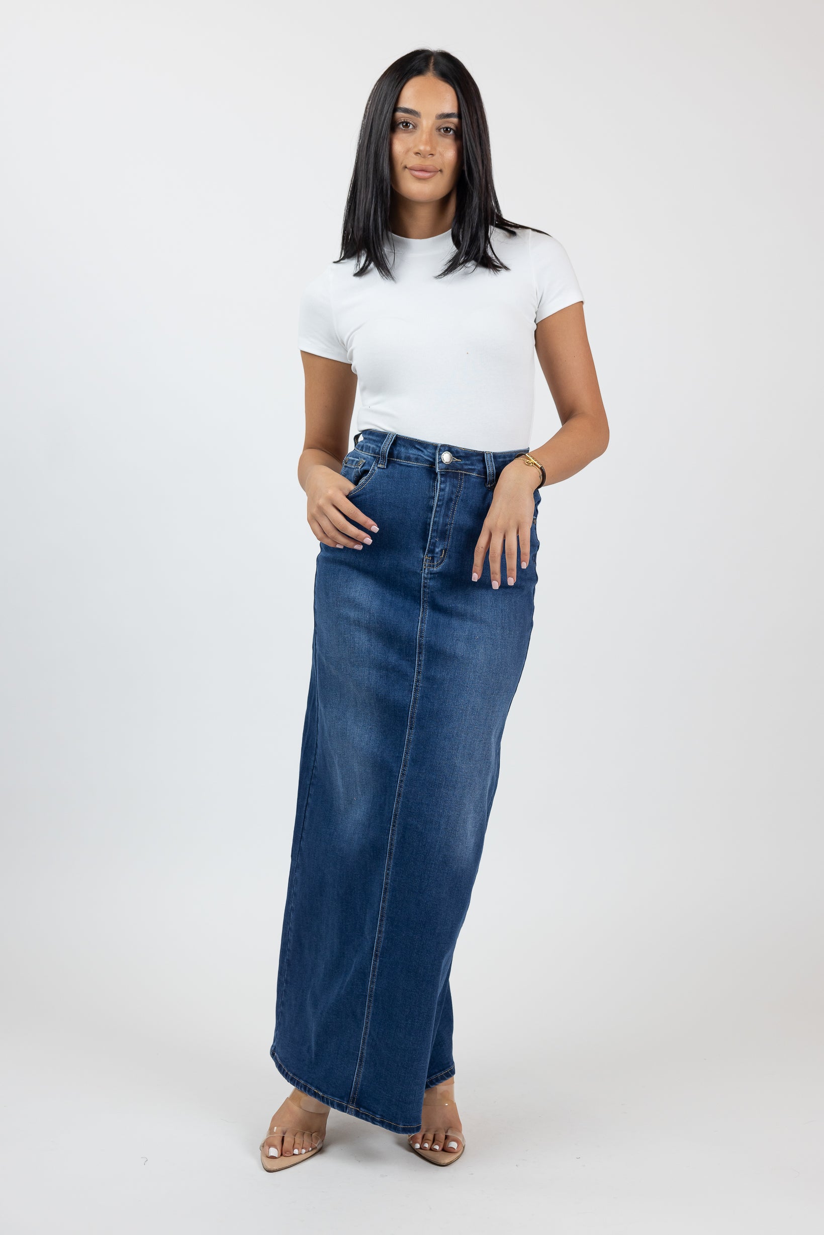 Lizzy Denim Maxi Skirt