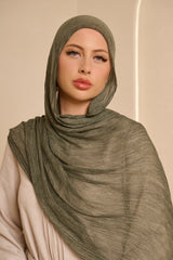 Èlan Luxe Crinkled Shawl - Shades of Green