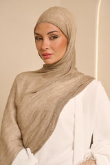 Èlan Luxe Crinkled Shawl - Shades of Dark Nude