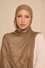 Èlan Luxe Crinkled Shawl - Shades of Pink