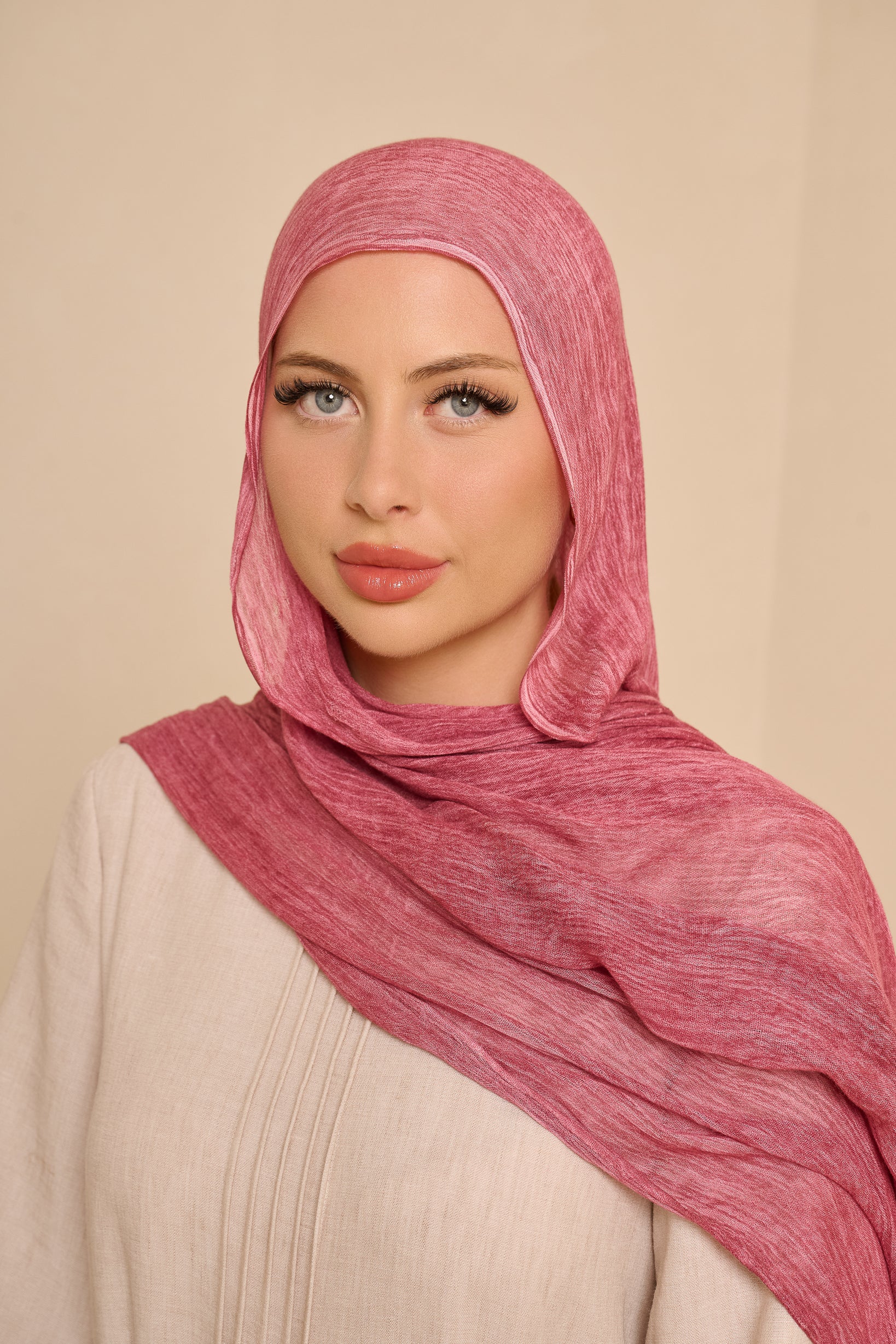 Èlan Luxe Crinkled Shawl - Shades of Purple