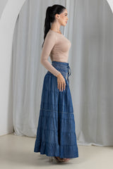 Amara Denim Tiered Skirt