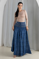 Amara Denim Tiered Skirt