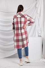 Checkered Pink Fleece Jacket
