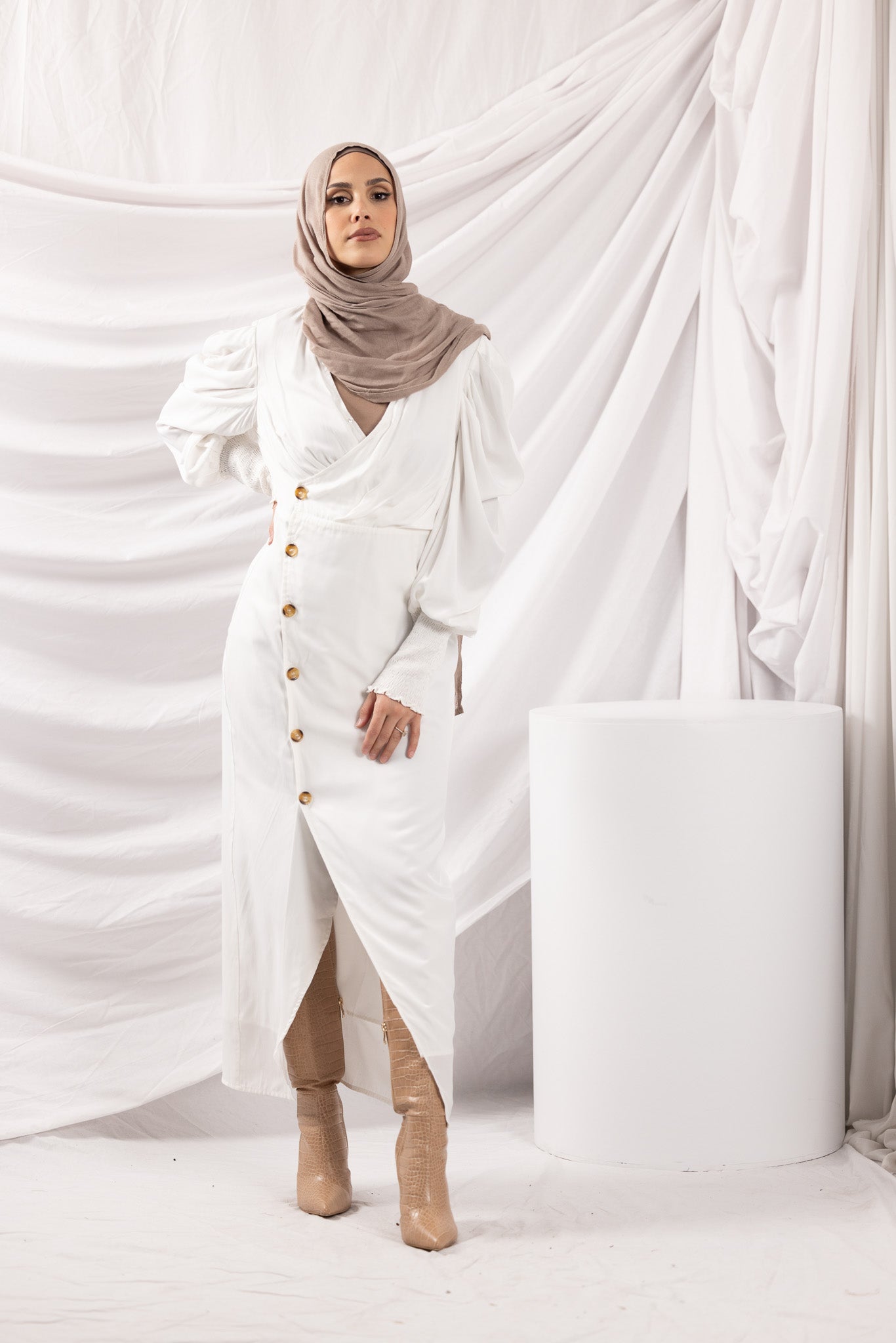 M7330White-abaya-dress