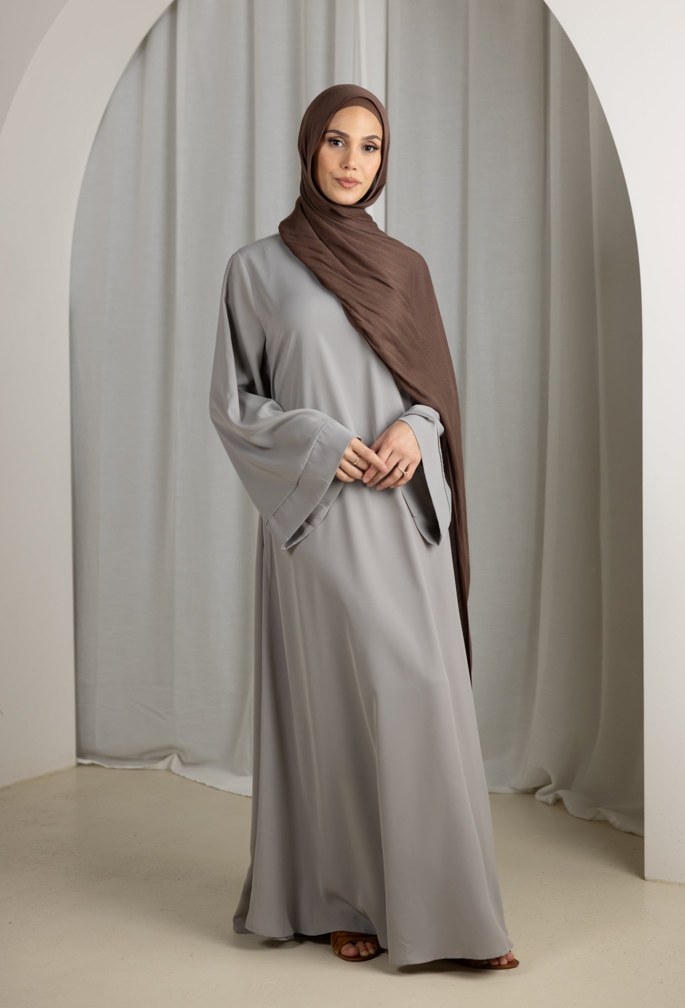 grey abaya dress Serene Classic Abaya