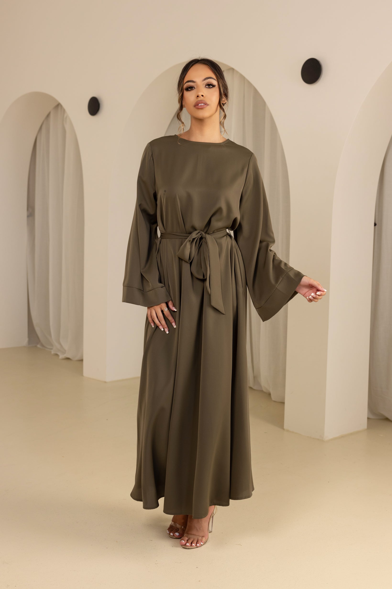 M7635Khaki-abaya-dress