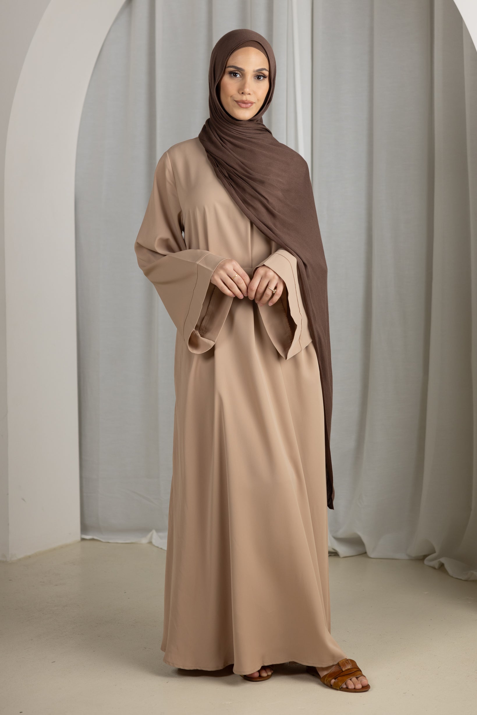 M7635Mocha-abaya-dress