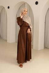 Closed Sleeve Abaya - Shades of Brown