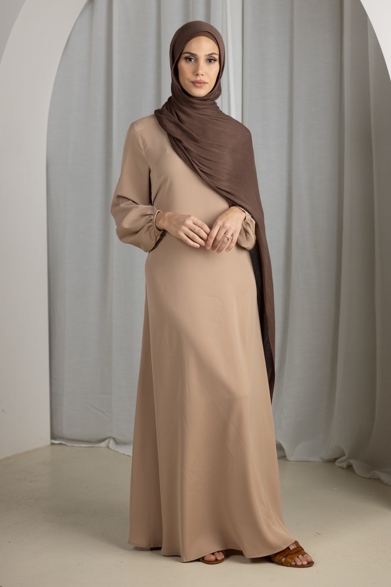 M7691Mocha-abaya-dress