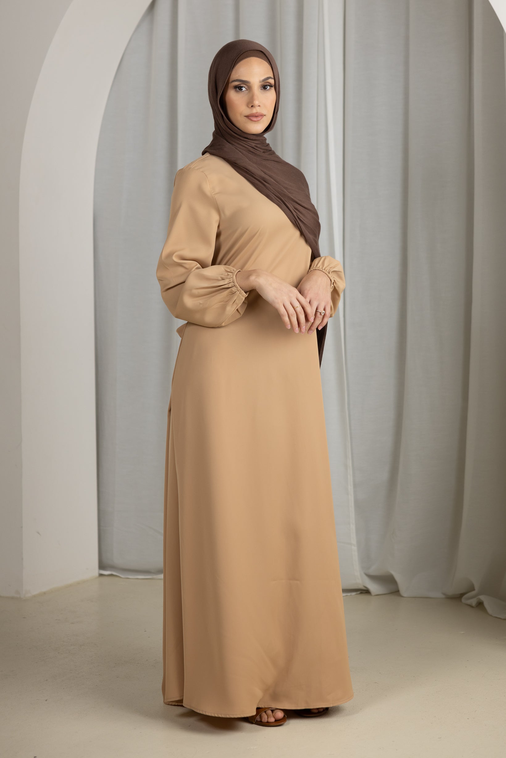 M7691Wheat-abaya-dress