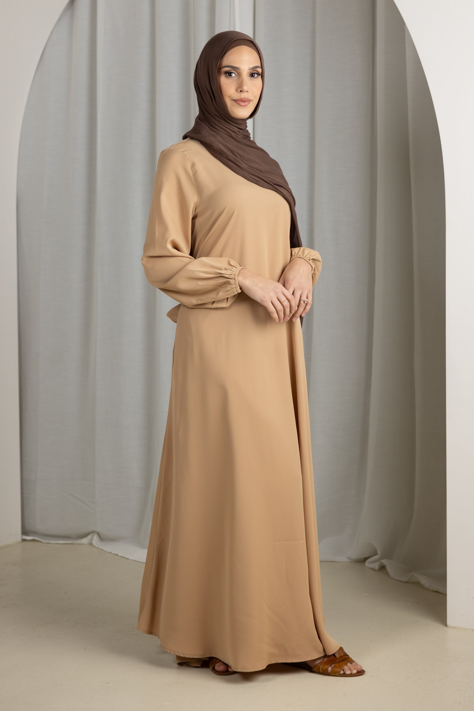 M7691Wheat-abaya-dress