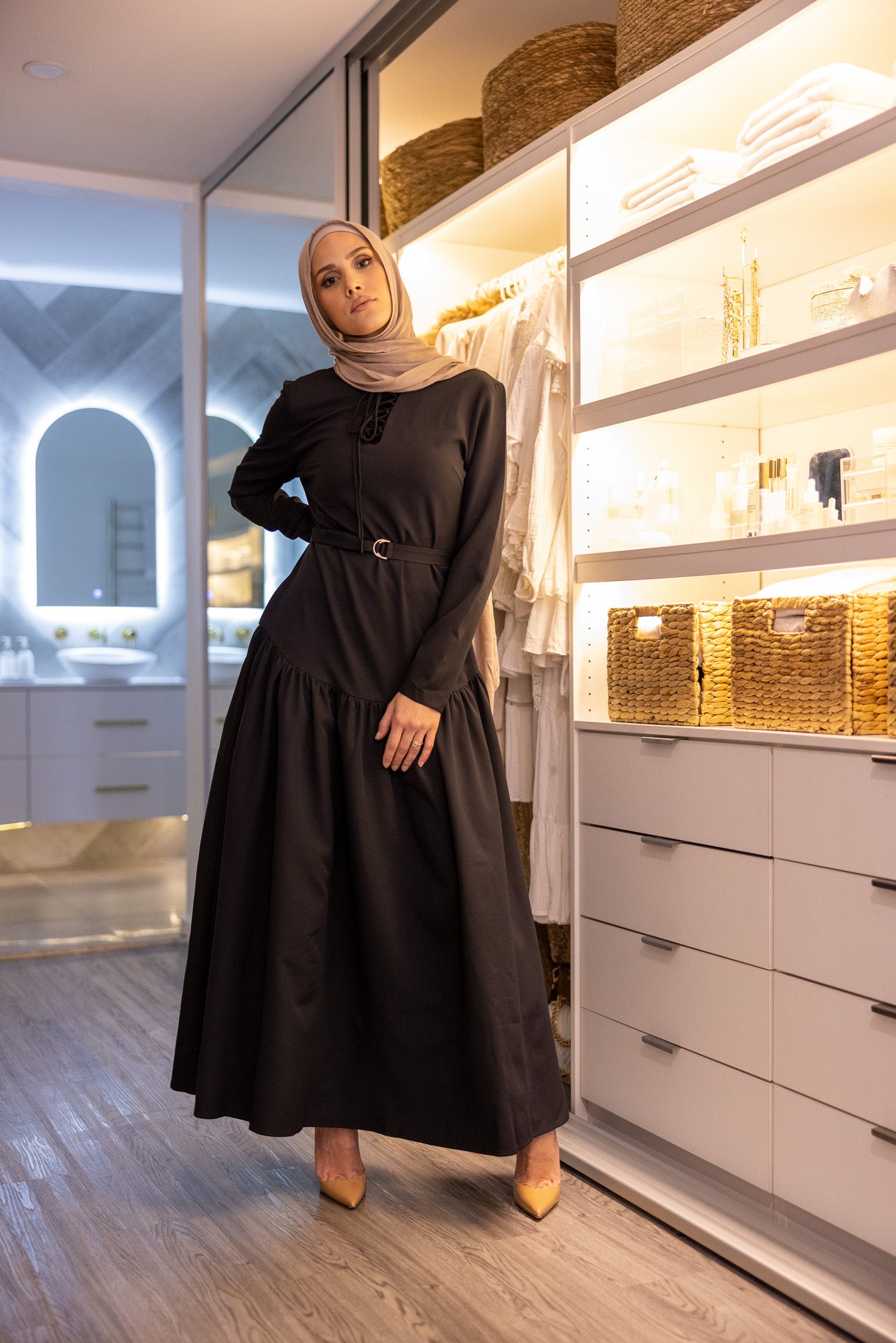 Alima Long Sleeve Maxi Dress - White
