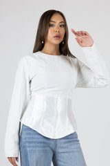 M8111White-blouse-top