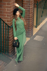 M8225Green-abaya-dress