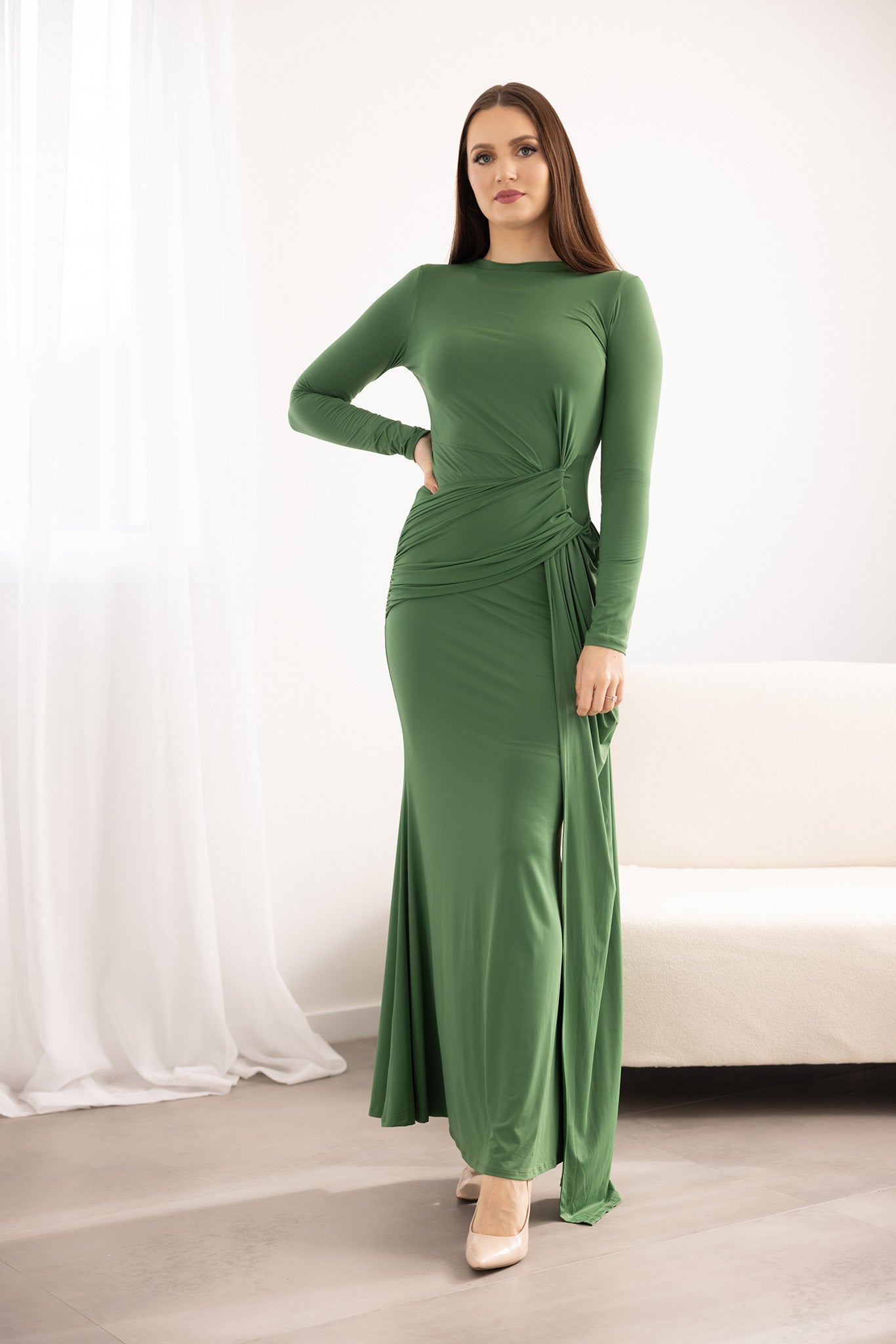 M8225Green-dress-abaya