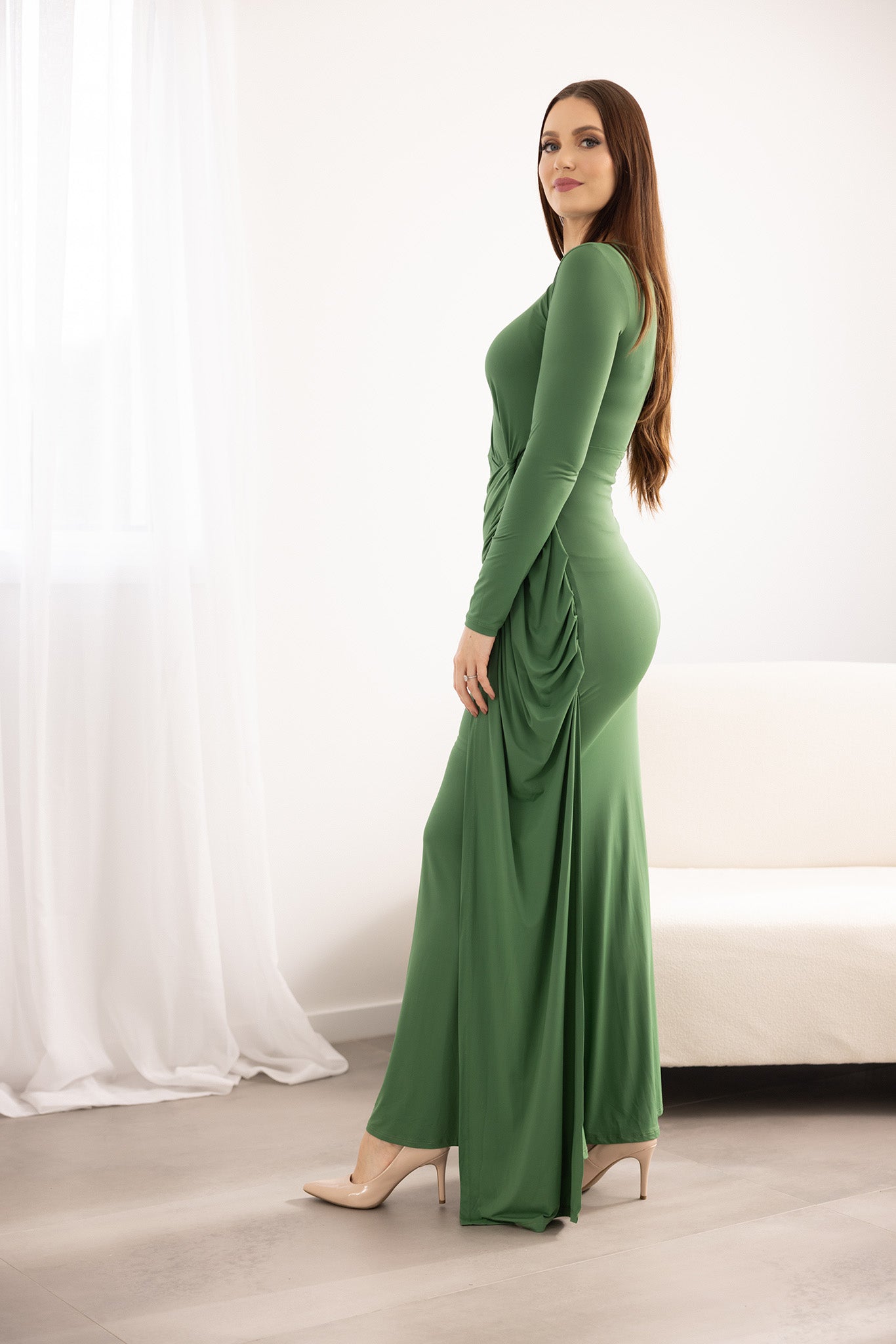 M8225Green-dress-abaya