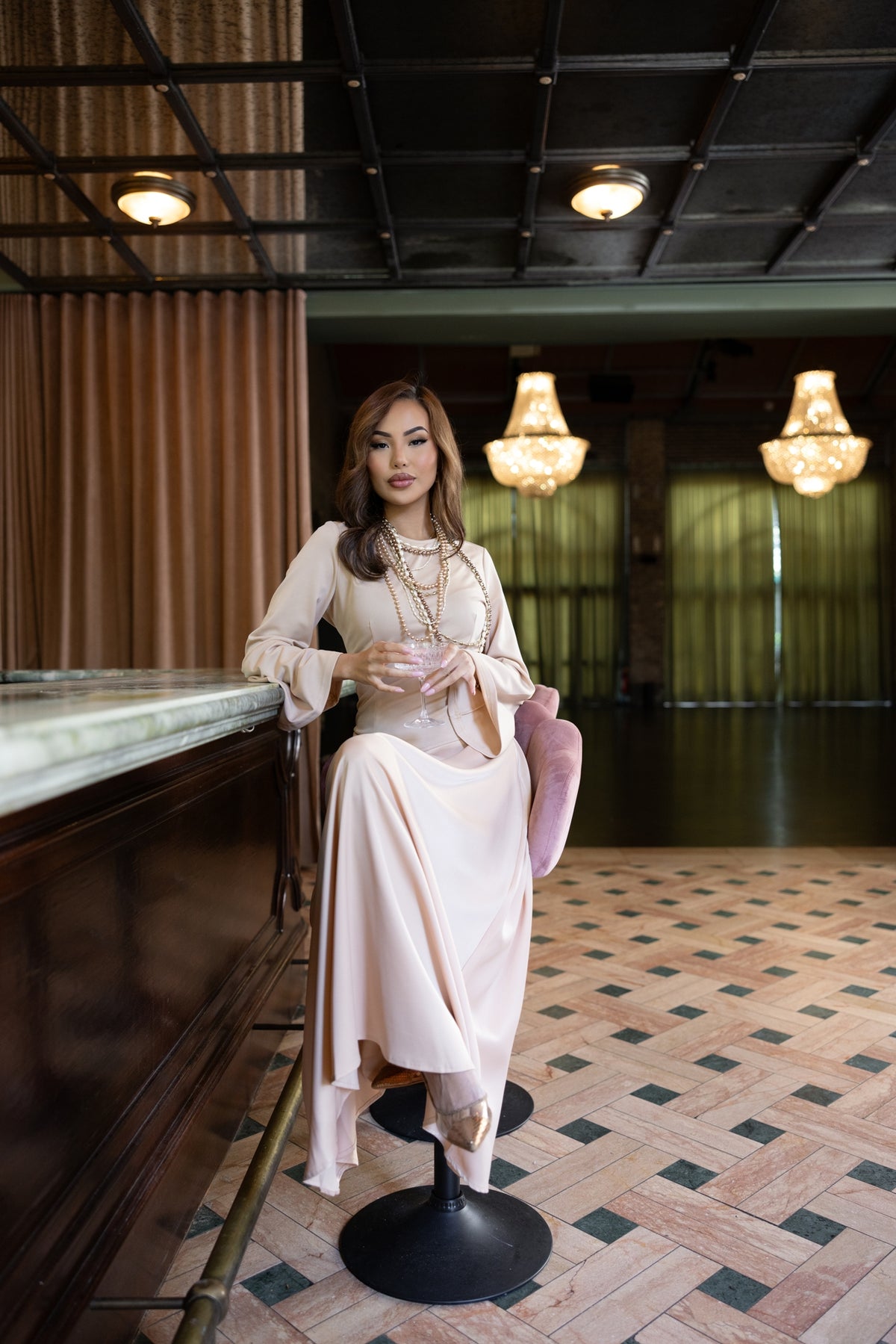 The Grand Simona Satin Detailed Dress - Women's Modest Dresses - Modelle