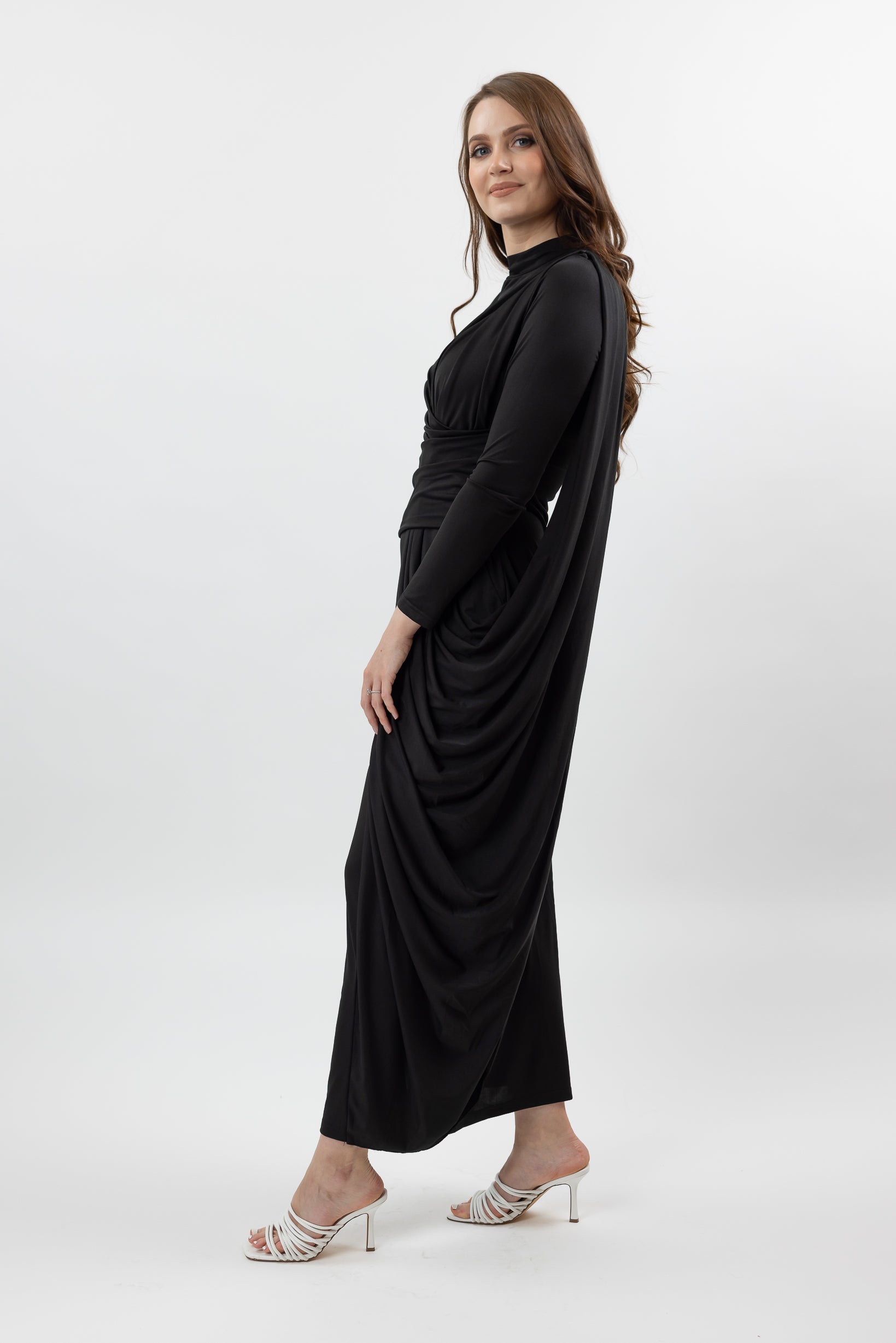 M8387Black-drape-dress