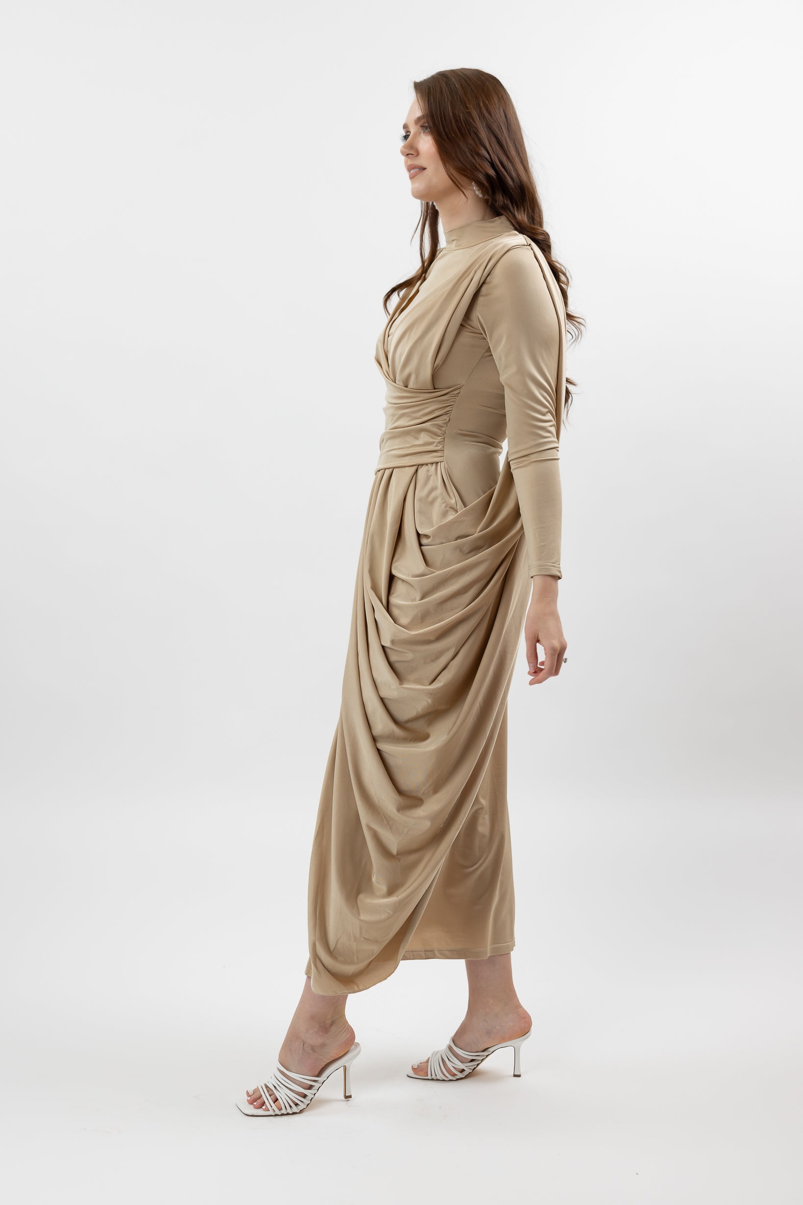 M8387Gold-drape-dress