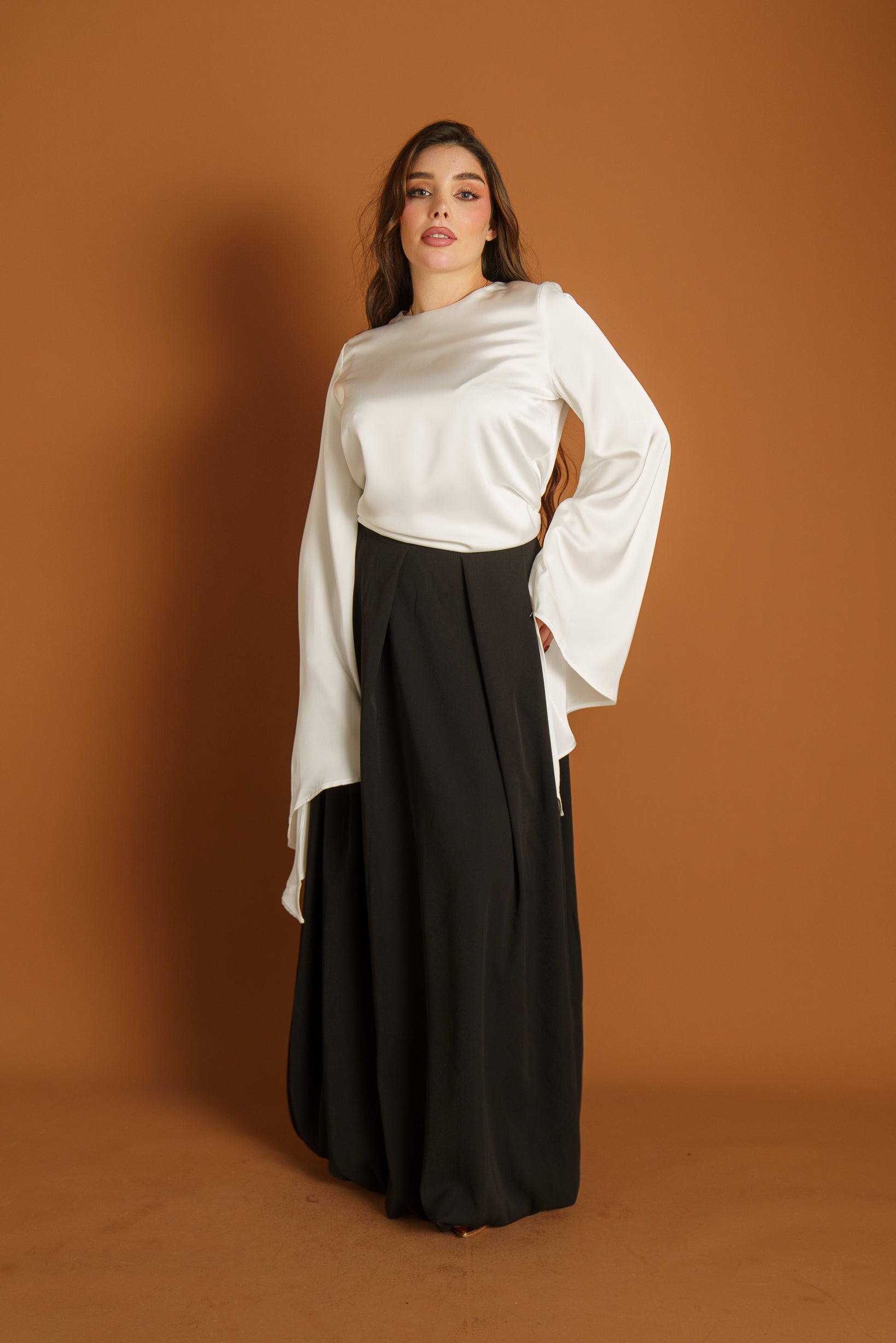 Runway Drape Sleeve Blouse