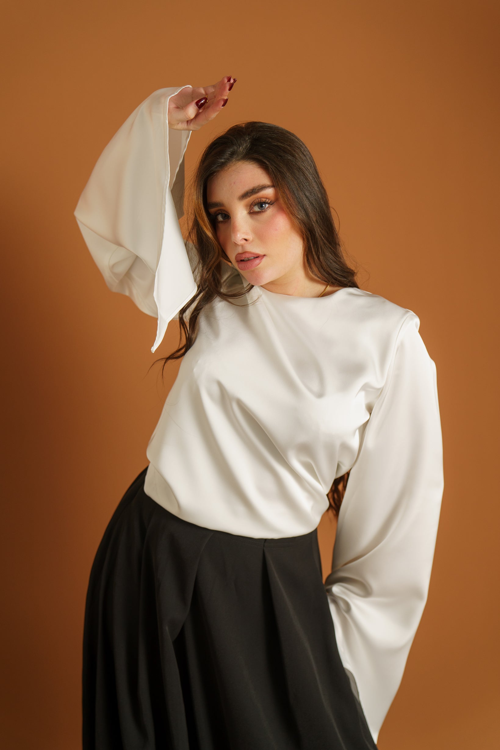 Runway Drape Sleeve Blouse