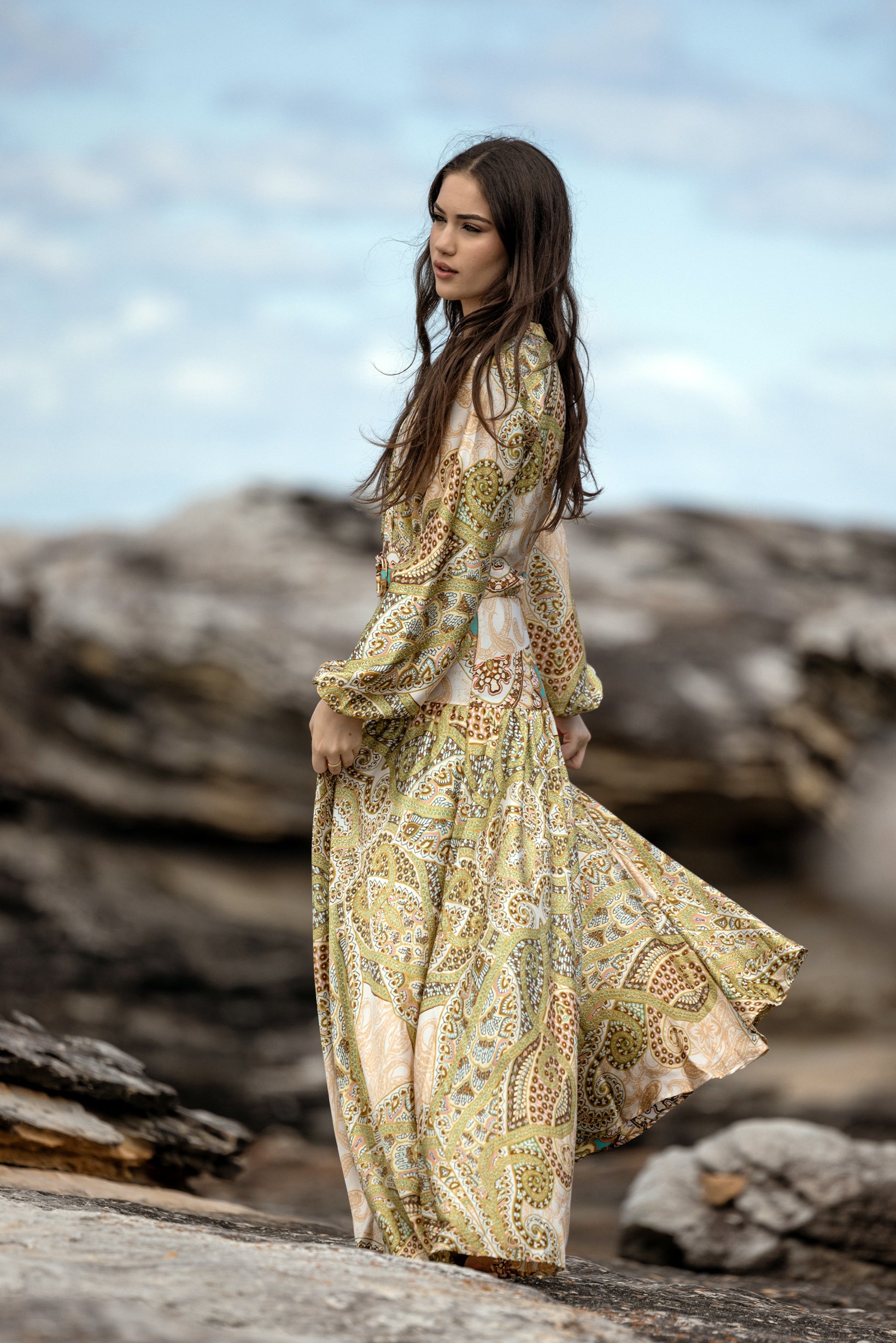 M8571Greenprint-maxi-dress