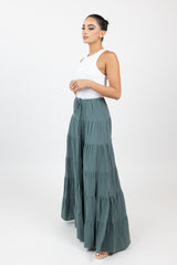 M8615Emeraldgreen-maxi-skirt