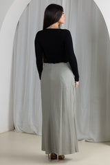 Areem Fray Top Linen Skirt