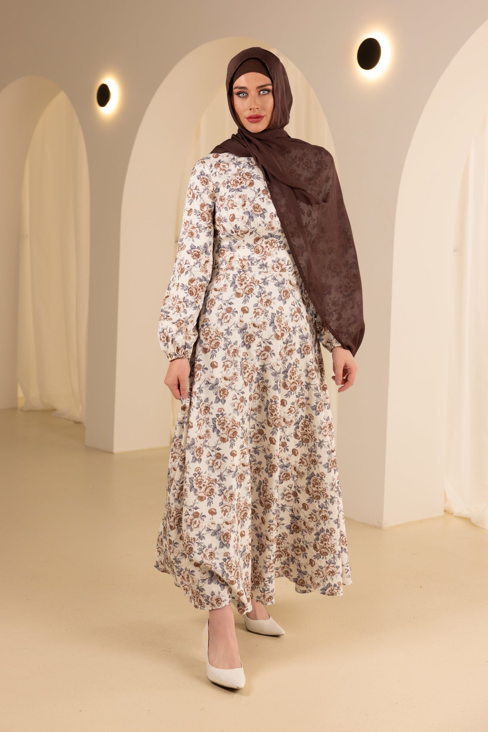 M8758BrownFloral-dress-abaya_