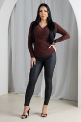 M8850Chocolate-blouse-top