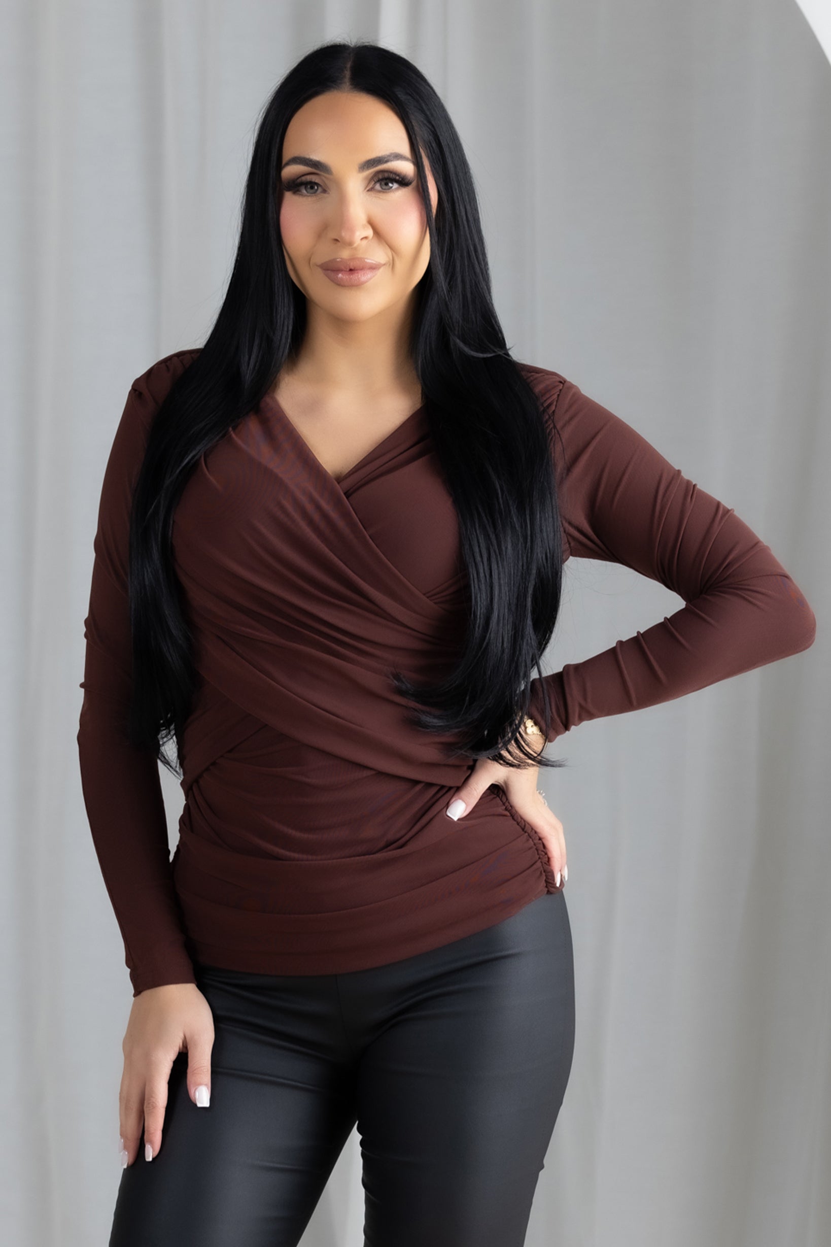 M8850Chocolate-blouse-top