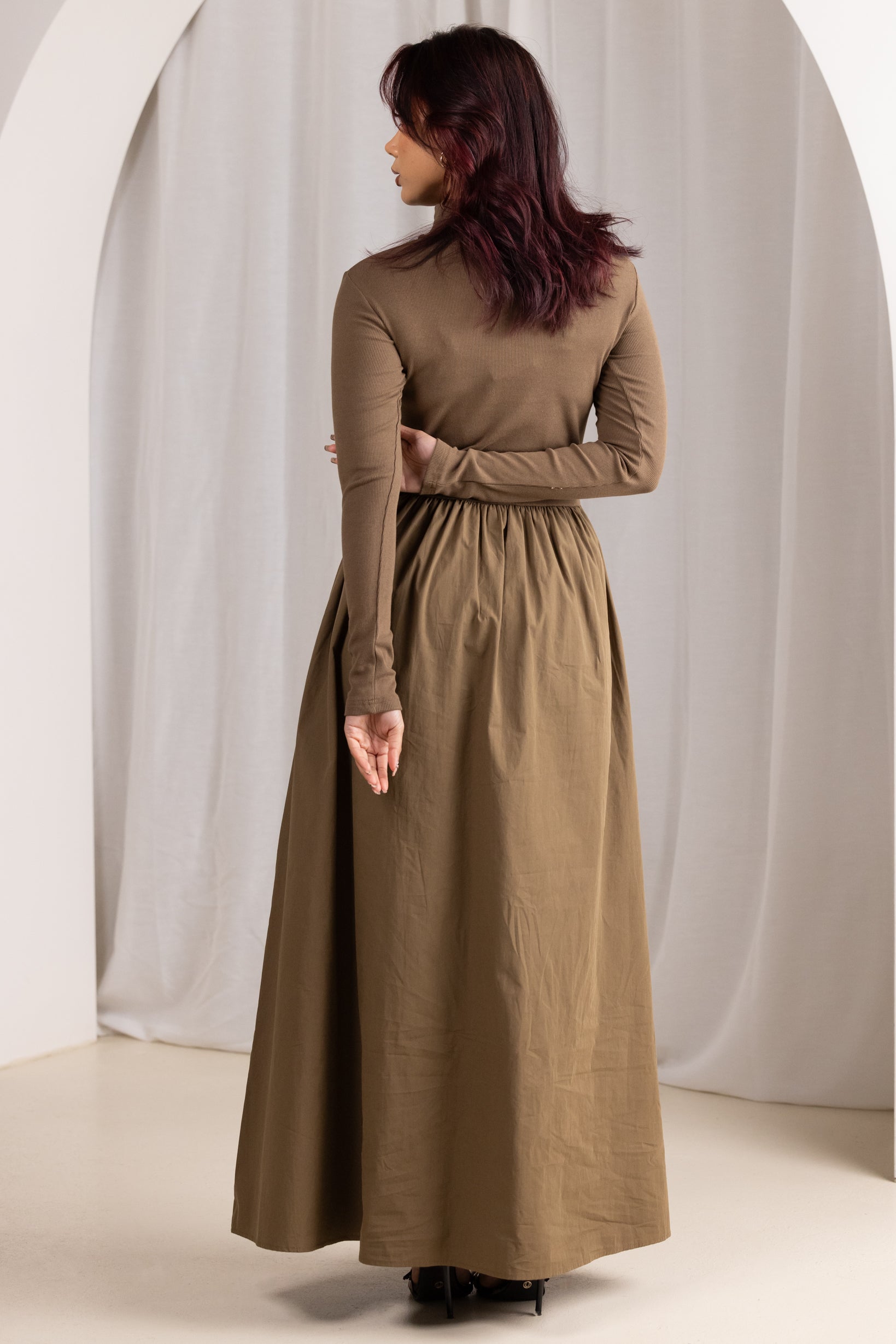 M8914Mocha-dress