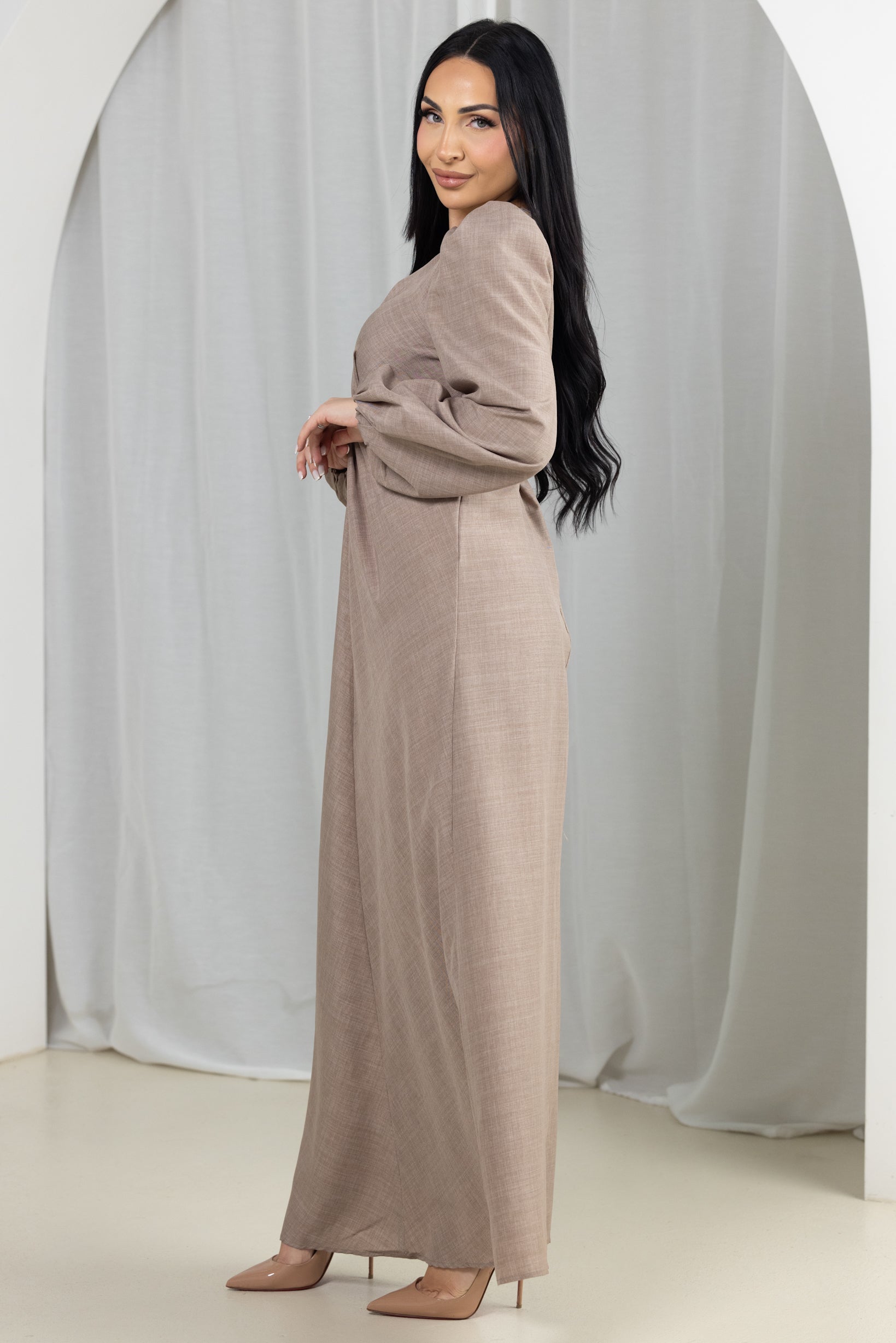 M8926Coffee-maxi-dress