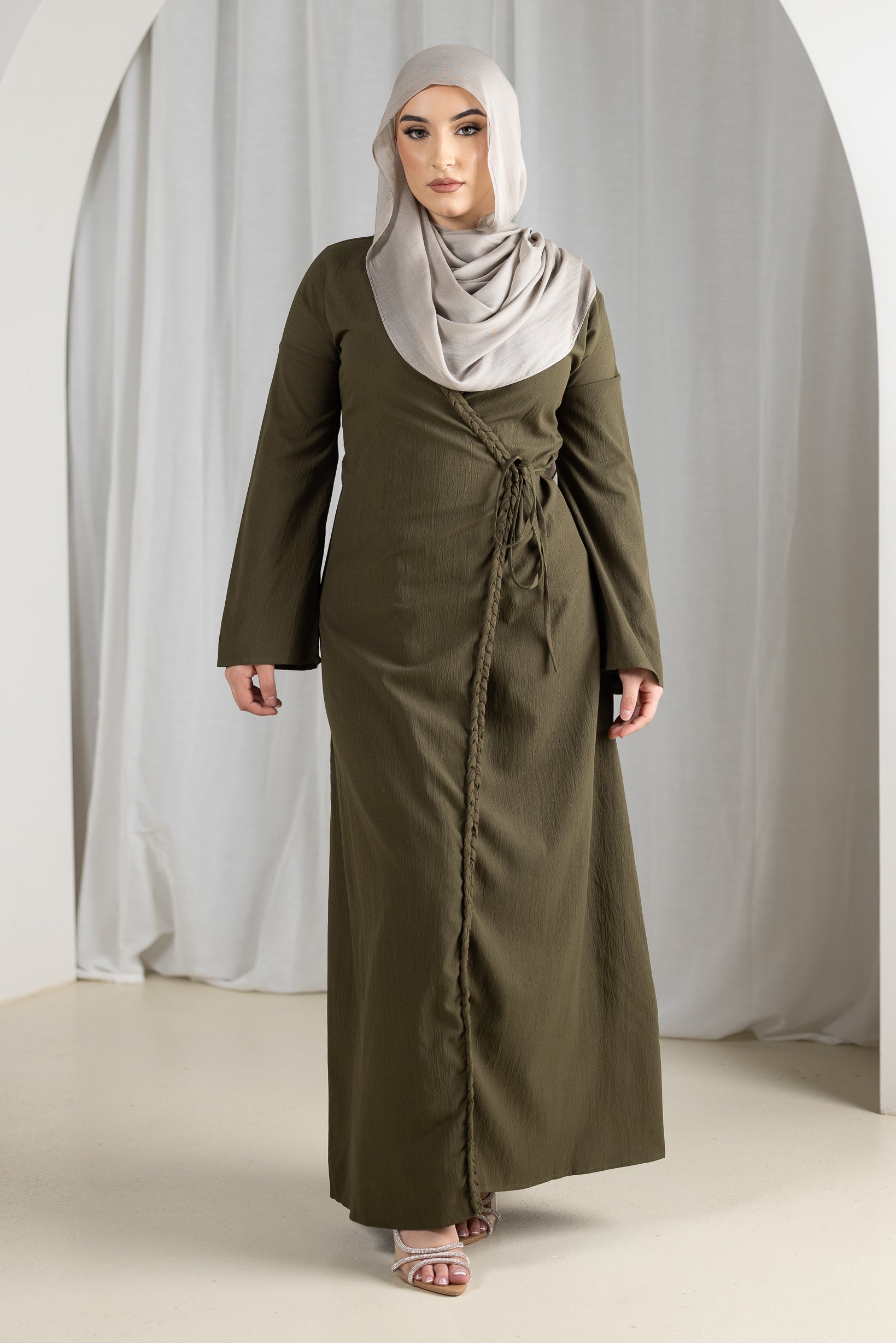 M8932Khaki-dress-abaya