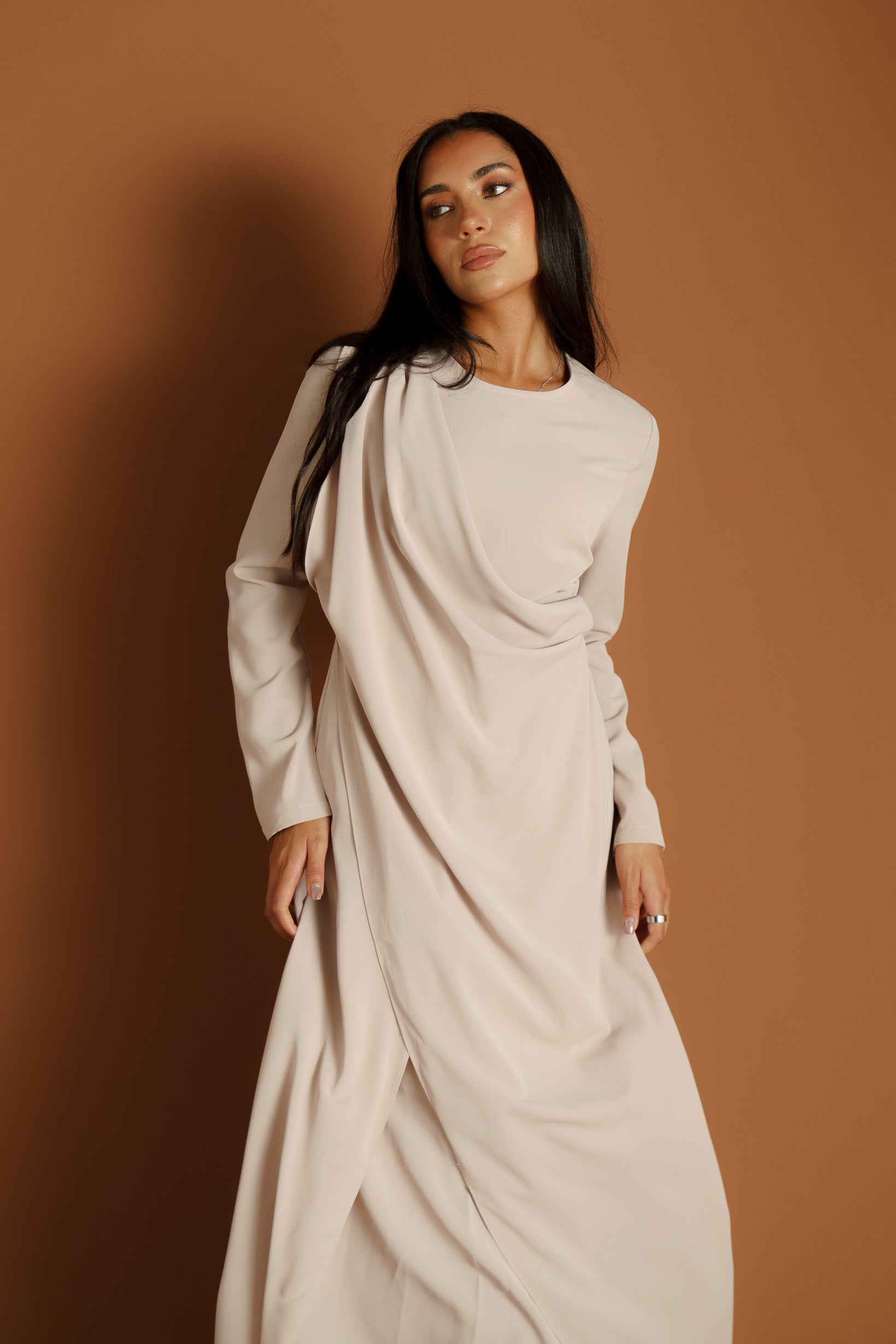 Runway Side Drape Dress