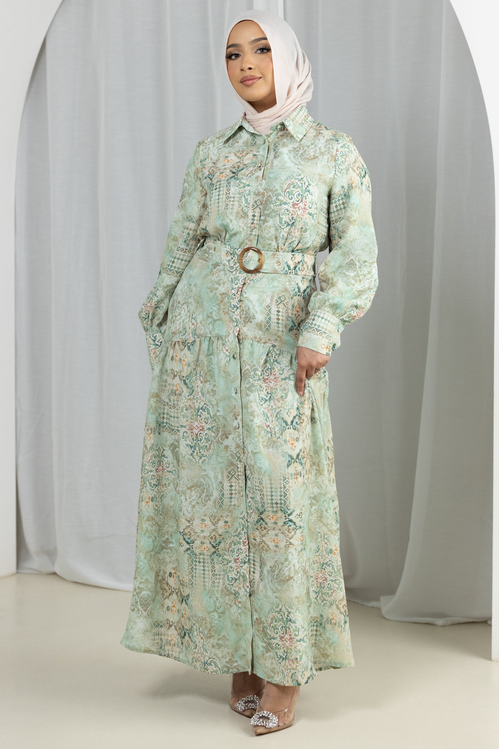 M9034GreenPrint-maxi-dress